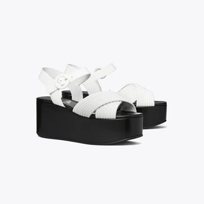 Tory Burch Bombé Cross-strap Platform Sandal In Black