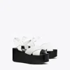 Tory Burch Bombe Cross-strap Platform Sandal In Cloud/perfect Black