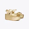 Tory Burch Bombe Cross Strap Platform Sandals 50mm Spark Gold In Multi