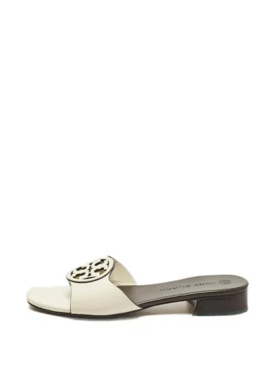 Pre-owned Tory Burch Bombe Miller Flat Sandals In Neutral