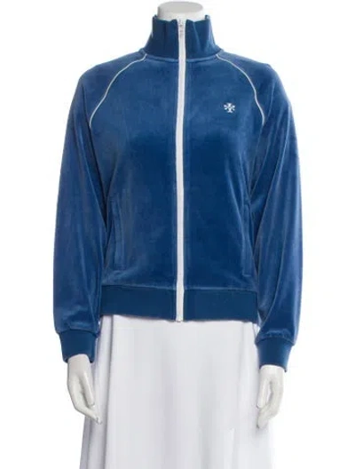 Pre-owned Tory Burch Bomber Jacket In Blue