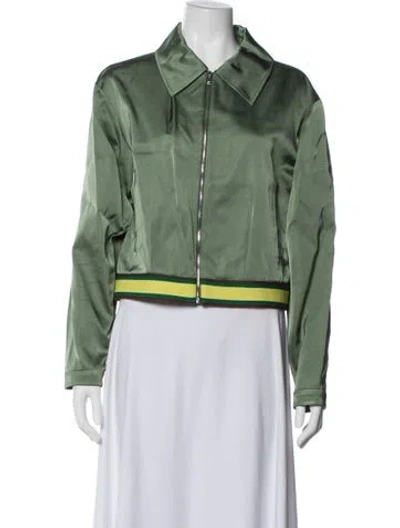 Pre-owned Tory Burch Bomber Jacket W/ Tags In Green