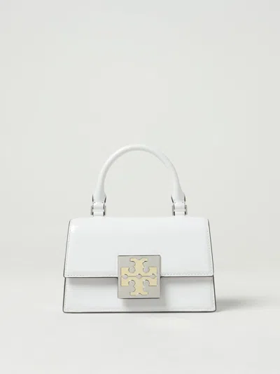 Tory Burch Bon Bon Brushed Leather Bag In White