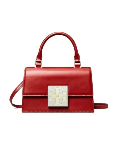 Tory Burch Bon Bon Leather Tote Bag In Red