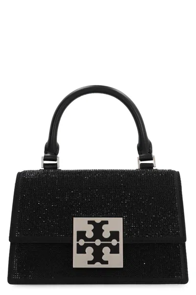 Tory Burch Bon Bon Spazzolato Leather Mini Handbag In Black