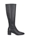 Tory Burch Stylish Round Toe Knee Length Block Heel Boots In Black