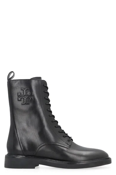 Tory Burch Double T Combat Boots In Black