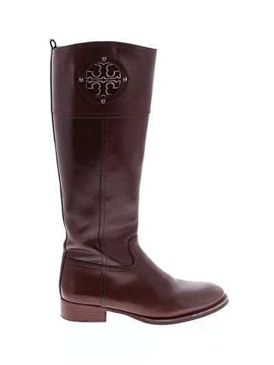 Pre-owned Tory Burch Boots In Burgundy