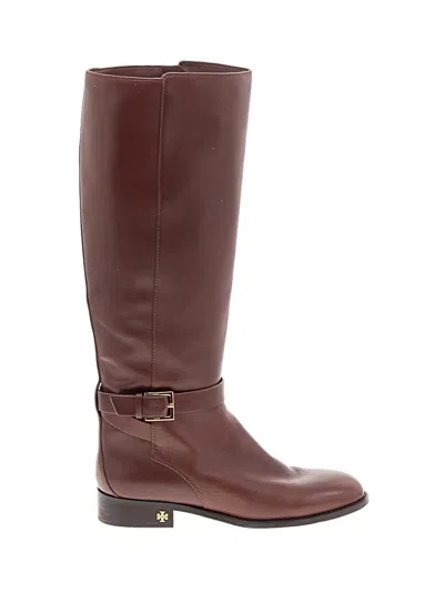 Pre-owned Tory Burch Boots In Burgundy