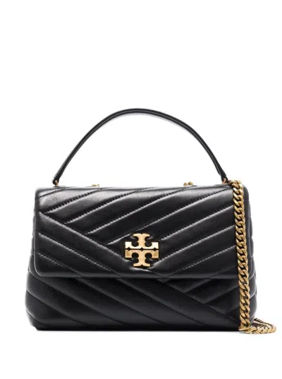 Tory Burch 'convertible Kira' Black Chain Shoulder Bag In Chevron-quilted Leather Woman