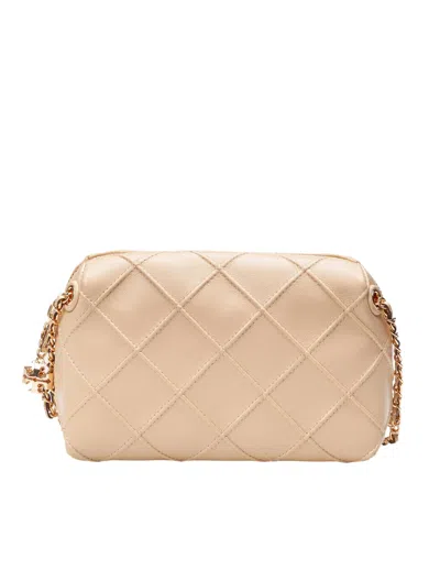 Tory Burch Borsa Crossbody Fleming Small In Pelle Trapuntata Colore Vaniglia In White