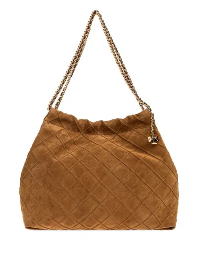 Tory Burch Brown Quilted Tote