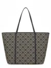 Tory Burch Embroidered Canvas T Monogram Shopping Bag