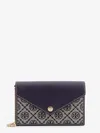Tory Burch Borsa T-monogram Envelope Chain Wallet In Blue