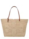 Tory Burch Ella Structured Straw Large Tote Bag Natural In Brown