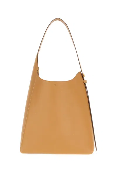 Tory Burch Camel Leather Romy Shopping Bag In Brown