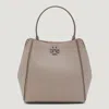 Tory Burch Grey Leather Satchel In Clay