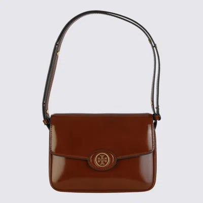 Tory Burch Robinson Spazzolato Leather Convertible Shoulder Bag In Dark Sienna