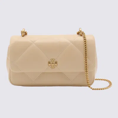 TORY BURCH TORY BURCH CREAM LEATHER KIRA DIAMOND QUILT SHOULDER BAG