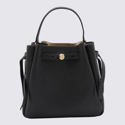 TORY BURCH TORY BURCH BLACK LEATHER ROMY SATCHEL