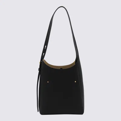 TORY BURCH TORY BURCH BLACK LEATHER HOBO ROMY SMALL SHOULDER BAG
