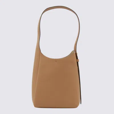 TORY BURCH TORY BURCH LIGHT BROWN LEATHER HOBO ROMY SMALL SHOULDER BAG