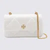 Tory Burch White Leather Kira Diamond Quilt Shoulder Bag