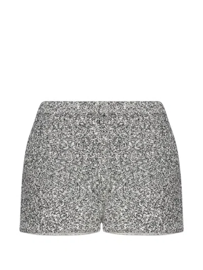Tory Burch Tweed Speckled Shorts In Gray