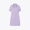 Tory Burch Bouclé Polo Dress In Crisp Lavender/soft White