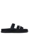 Tory Burch Bovine Leather Sandals With Comfortable Footbed In Black