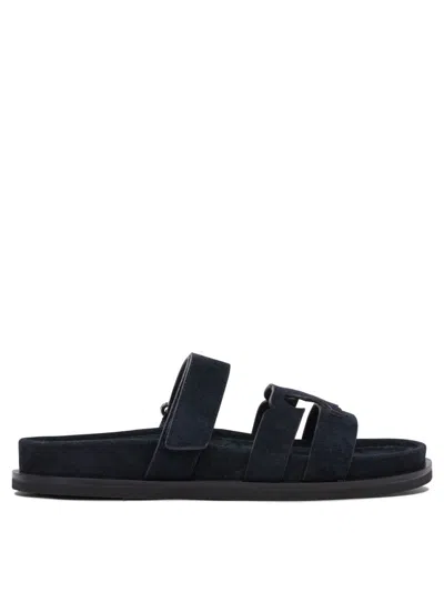 Tory Burch Bovine Leather Sandals With Comfortable Footbed In Black