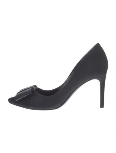 Pre-owned Tory Burch Bow Accents Pumps In Black