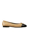 Tory Burch Claire Cap Toe Ballet Flat In Nude