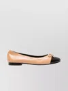 Tory Burch Bow Detail Two-tone Ballet In Neutral