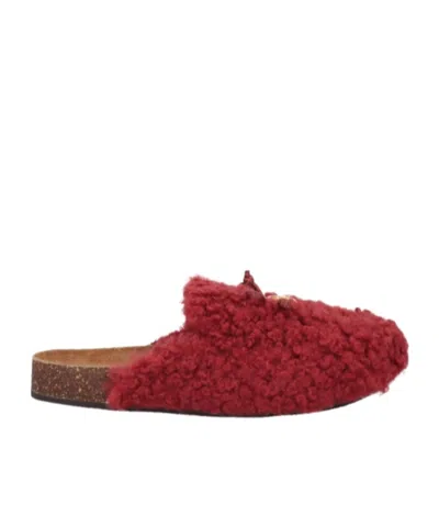 Tory Burch Bowembellished Mules In Red
