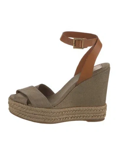 Pre-owned Tory Burch Braided Accents Espadrilles In Neutral
