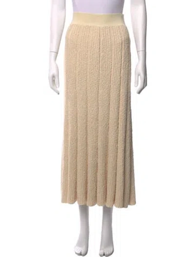 Pre-owned Tory Burch Braided Accents Long Skirt In Neutral