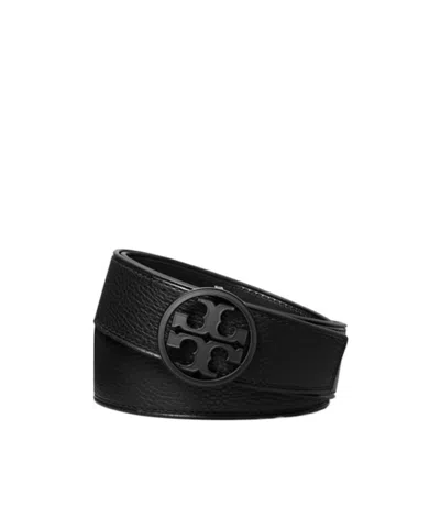 Tory Burch Brand Logo Belt In Black