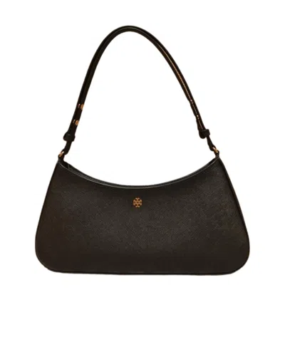 Tory Burch Brand Logo Handbag In Black