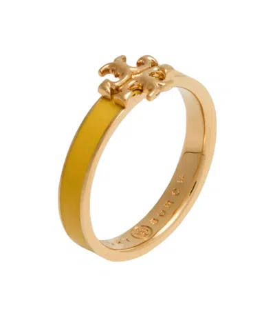 Tory Burch Brand Logo Metallic Ring In Gold