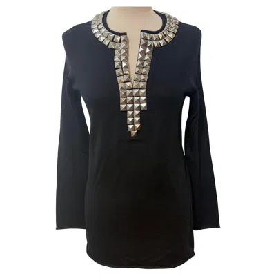 Pre-owned Tory Burch Brand New  Wool Top Size Xs In Black