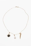 Tory Burch Brass Necklace With Logoed Pendant Grösse Unica
