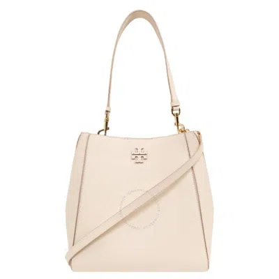 Tory Burch Brie Mcgraw Leather Bucket Bag In Beige