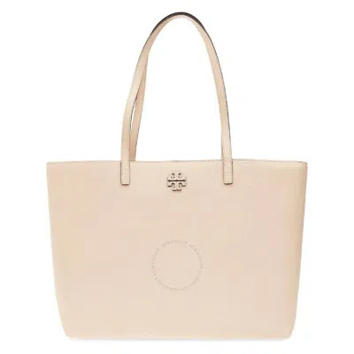 Tory Burch Brie Mcgraw Pebbled Leather Tote Bag In Neutral