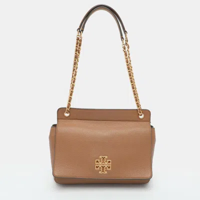 Pre-owned Tory Burch Britten Brown Leather Shoulder Bag