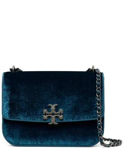Tory Burch Britten Embellished Small Adjustable Shoulder Bag In Blue