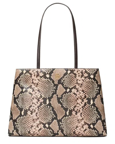 Tory Burch Britten Embossed Leather Tote In Pink
