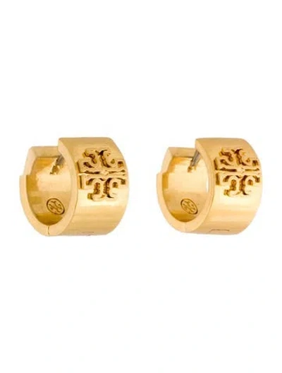 Pre-owned Tory Burch Britten Huggies Earrings In Multicolor