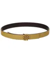 Tory Burch Britten Logo Reversible Leather Belt In Brown