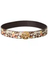 Tory Burch Britten Logo Reversible Printed Leather Belt